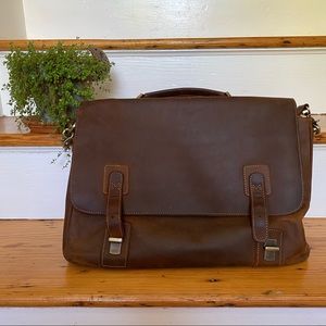 Rich Leather Satchel with Flaws